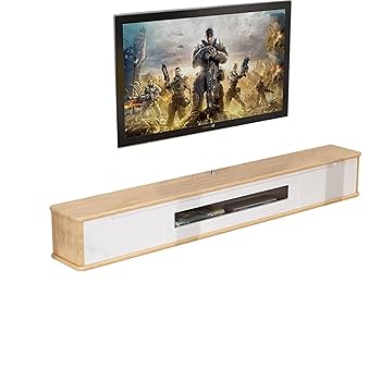 木製テレビ台 壁掛け対応 壁掛けテレビ台木製-ウォールシェルフ 傷つけない 木製収納